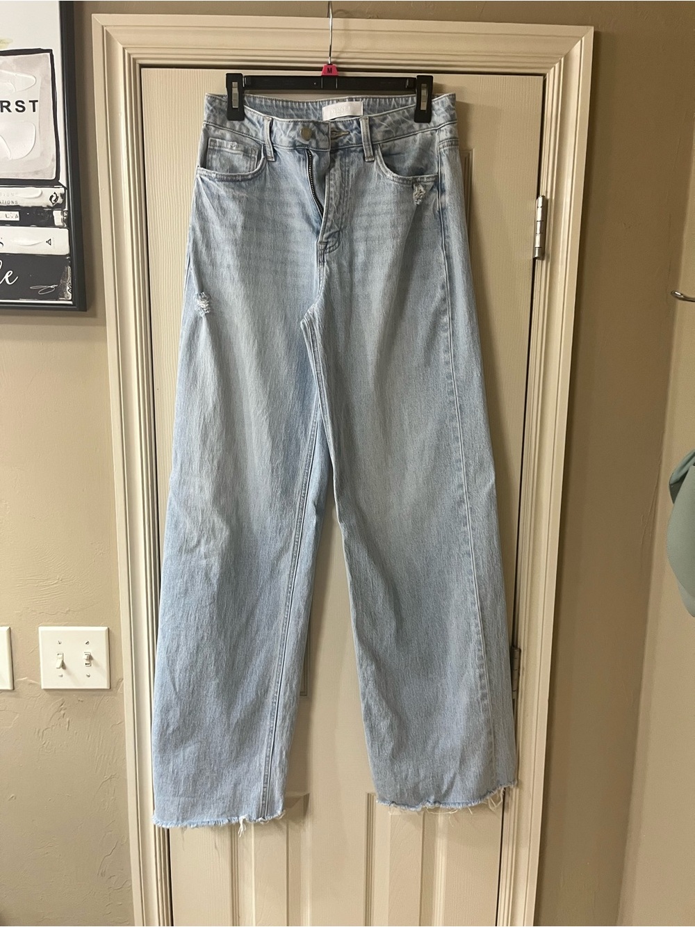 High-Rise Light Blue Wide Leg Jeans for Women